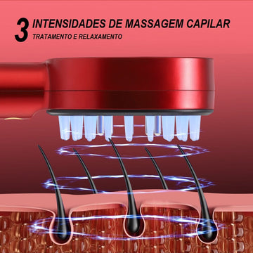 Electric Microcurrent Nano Spray Massage Comb Red and Blue Light Vibration Massage Hair Growth Nano Atomized Head Scalp Massager